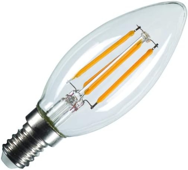 SLV C35 E14, LED Leuchtmittel transparent 4,2W 2700K CRI90 320° - LED Lampen Sockel E14
