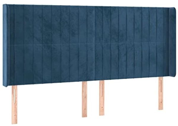 vidaXL Boxspringbett mit Matratze & LED Dunkelblau 160x200 cm Samt 3139695 Bild 7