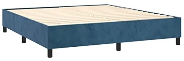 vidaXL Boxspringbett mit Matratze & LED Dunkelblau 160x200 cm Samt 3139695 Bild 5