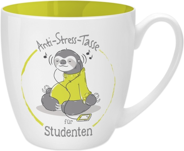 GRUSS & CO Anti-Stress-Tasse Motiv "Studenten" | Tasse mit Spruch, 45 cl, New Bone China | Geschenk für Ihn | 45500