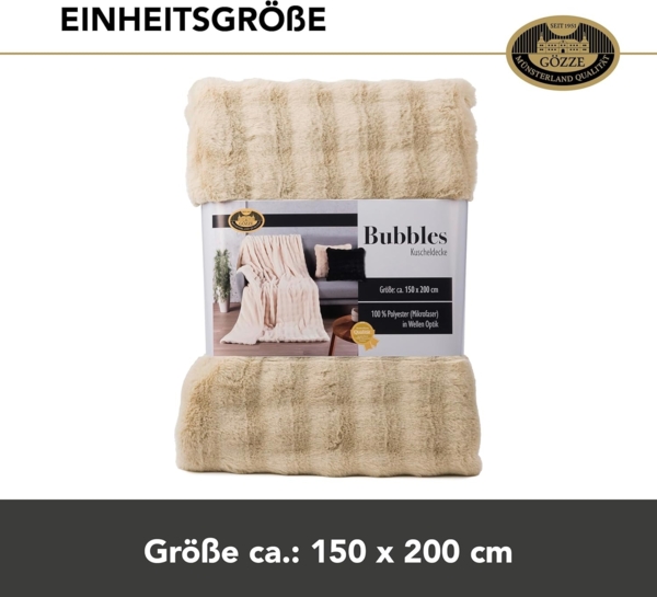 Wohndecke Decke 3D - Bubbles, Gözze, Jacquard gewebte Decke in 3D Optik Bild 5