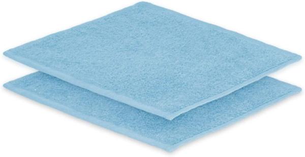 2x Seiftuch Frottier 500 g/m² 30 x30 cm Hellblau