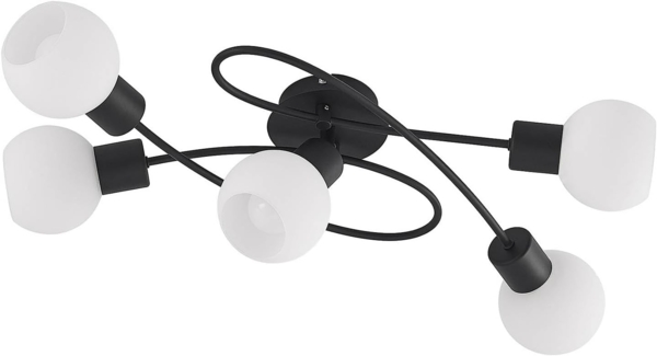 Lindby Deckenleuchten Elaina, Metall, Schwarz IP20, 5 x 4,5 W LED