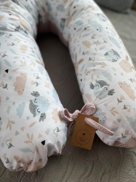 Loolay Stillkissen WAFFELPIQUE HASE Kissen Seitenschläferkissen Schwangerschaftskissen, 170 o. 190 cm Kissen + BEZUG (abnehmbar) HASE Beige Weiss WAFFEL Rosa, Grau, Minze, Weiß, M/ L u. L/ XL - perfekt Auswahl für Schwanger Seitenschläfer Schlafen!, PR...