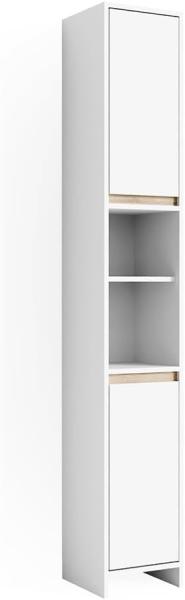 VICCO Badschrank EMMA Weiß Sonoma Eiche Badezimmerschrank Hochschrank Badregal