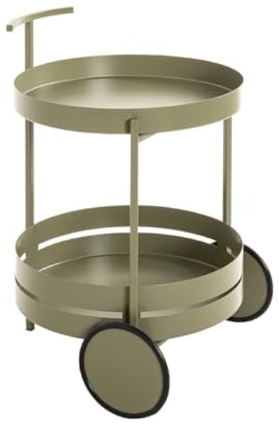 Servierwagen >37982< in grün ( Schilfgrün), Metall - 62x42cm (HxD)