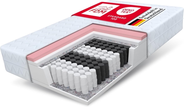 Matratze 120x200 Taschenfederkern Visco Memory 7 Zonen MEMORY 24 cm Bett H2 H3