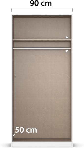 Rauch Möbel Lagoa, Kleiderschrank, Garderobe für Schlafzimmer, Kinderzimmer, Jugendzimmer 2-türig, mit Zubehör Classic, Farbe Eiche Sonoma, Holz, Breite 91 Bild 8