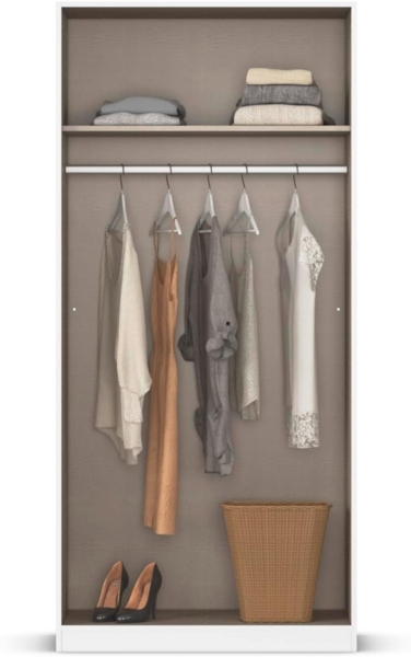 Rauch Möbel Lagoa, Kleiderschrank, Garderobe für Schlafzimmer, Kinderzimmer, Jugendzimmer 2-türig, mit Zubehör Classic, Farbe Eiche Sonoma, Holz, Breite 91 Bild 7