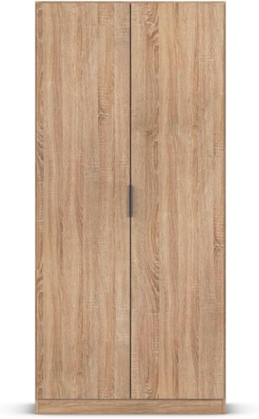 Rauch Möbel Lagoa, Kleiderschrank, Garderobe für Schlafzimmer, Kinderzimmer, Jugendzimmer 2-türig, mit Zubehör Classic, Farbe Eiche Sonoma, Holz, Breite 91 Bild 9