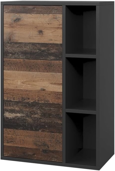 Hängeschrank Berno Schwarz/Oldstyle 50.1 x 78.4 cm mit 3 offenen Fächern Vicco