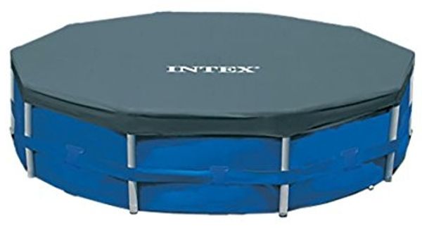 Intex Round Pool Cover - Poolabdeckplane - Für Metal und Prism Frame Pool 58108 Blau 305 cm Bild 3