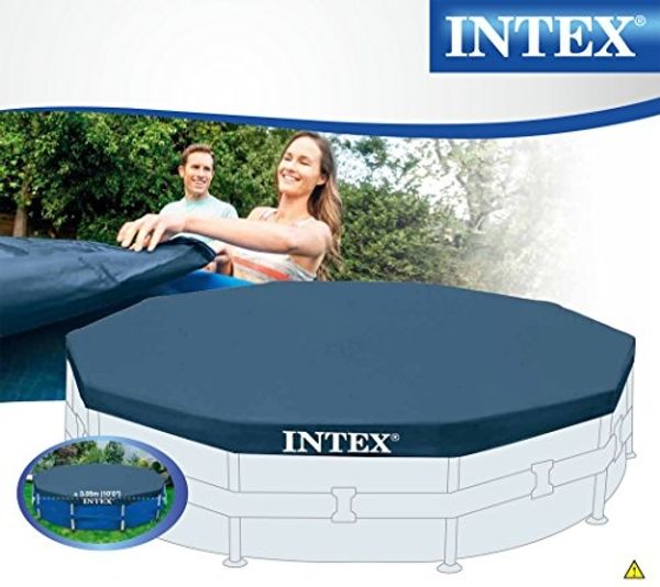 Intex Round Pool Cover - Poolabdeckplane - Für Metal und Prism Frame Pool 58108 Blau 305 cm Bild 4
