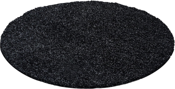 HomebyHome Teppich Rund Hochflor 120 cm Rund - Shaggy Runder Teppich Wohnzimmer Anthrazit Extra Weich und Flauschig - Waschbarer Langflor Teppiche für Schlafzimmer, Küche, Flur - Carpet, Halı, Kilim Bild 6