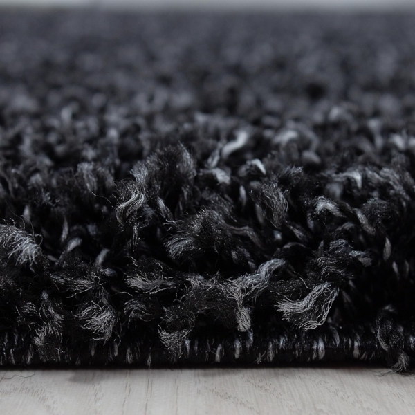 HomebyHome Teppich Rund Hochflor 120 cm Rund - Shaggy Runder Teppich Wohnzimmer Anthrazit Extra Weich und Flauschig - Waschbarer Langflor Teppiche für Schlafzimmer, Küche, Flur - Carpet, Halı, Kilim Bild 3