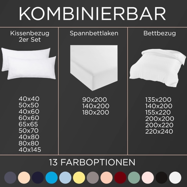 Livessa 2er Set Kissenbezug 40x40 aus%100 Baumwolle Jersey Stoff - Verdeckter Reißverschluss, Kopfkissenbezug 40x40 cm, Kissenhülle, Ultra weich und atmungsaktiv, Oeko-Tex Zertifiziert Bild 7