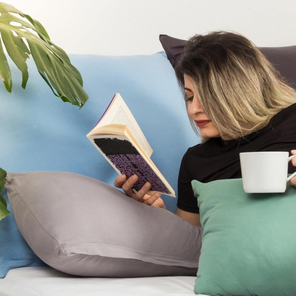 Livessa 2er Set Kissenbezug 40x40 aus%100 Baumwolle Jersey Stoff - Verdeckter Reißverschluss, Kopfkissenbezug 40x40 cm, Kissenhülle, Ultra weich und atmungsaktiv, Oeko-Tex Zertifiziert Bild 3