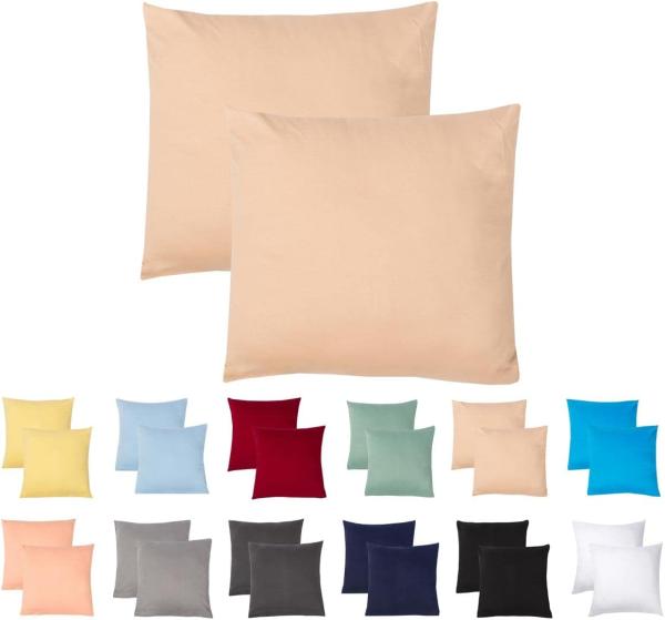 Livessa 2er Set Kissenbezug 40x40 aus%100 Baumwolle Jersey Stoff - Verdeckter Reißverschluss, Kopfkissenbezug 40x40 cm, Kissenhülle, Ultra weich und atmungsaktiv, Oeko-Tex Zertifiziert Bild 4