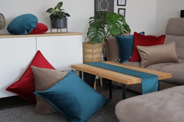 Kissenhülle rund ca. 80 cm Ø mai-grün beties "Samt&Sonders" Bild 6