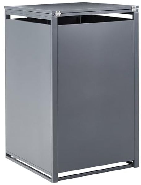 Mülltonnenbox 240 L POLICORO Metall Dunkelgrau Bild 5