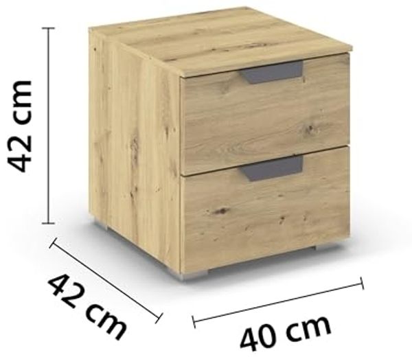 Nachtkommode >Aditio Box< in Eiche Artisan Dekor - 40x42x42 (BxHxT) Bild 3