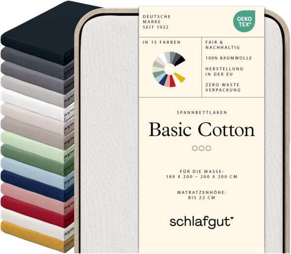 Schlafgut Mako Jersey Spannbetttuch Spannbettlaken 180x200 200x200