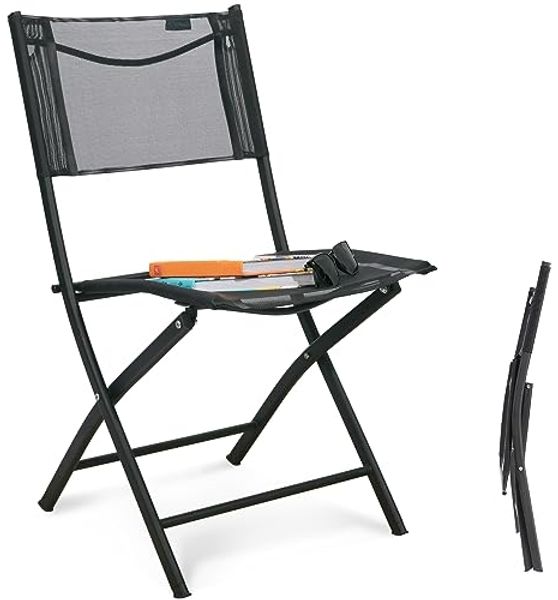 Homecall Klappbarer Gartenstuhl - (Schwarz)