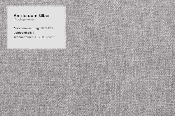 Cavadore Ecksofa Billan / Eckcouch im skandinavischen Design mit Longchair und massivem Holzgestell in Buche / 264 x 88 x 183 / Mehrfarbiger Strukturstoff, Hellgrau Bild 6