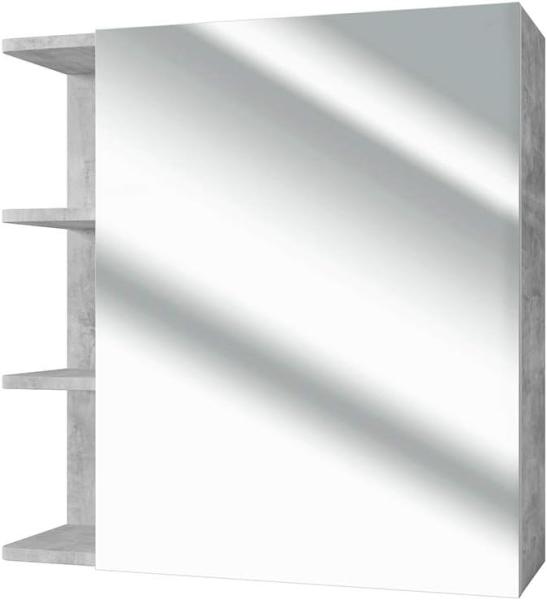 VICCO Badspiegel FYNN 62 x 64 cm Grau Beton - Spiegel Spiegelschrank Wandspiegel