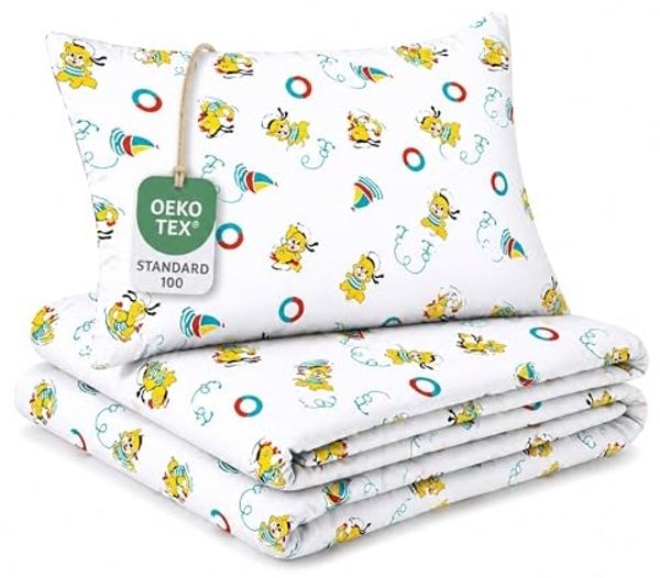 Kinderbettwäsche Paul 100x135 cm Baumwolle – 2-teiliges Set mit Kissenbezug – OEKO-TEX – Bettwäsche Kinder mit Reißverschluss, pflegeleicht & hautfreundlich
