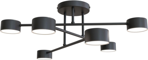 Licht-Erlebnisse Deckenleuchte CIRPI, ohne Leuchtmittel, Metall B: 60 cm Schwarz GX53 6-flammig