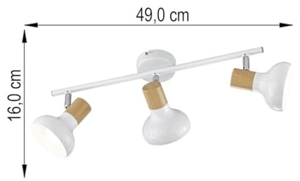 Deckenleuchte weiß, Holz, Spots verstellbar, L 49 cm Bild 6
