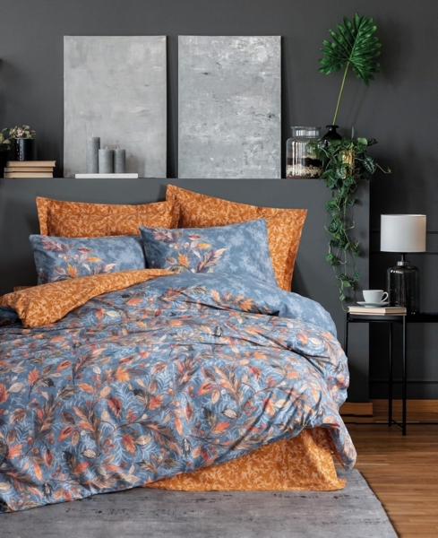 Ranforce Single XXL Bettbezug-Set (DE), 'Alekra', Senf