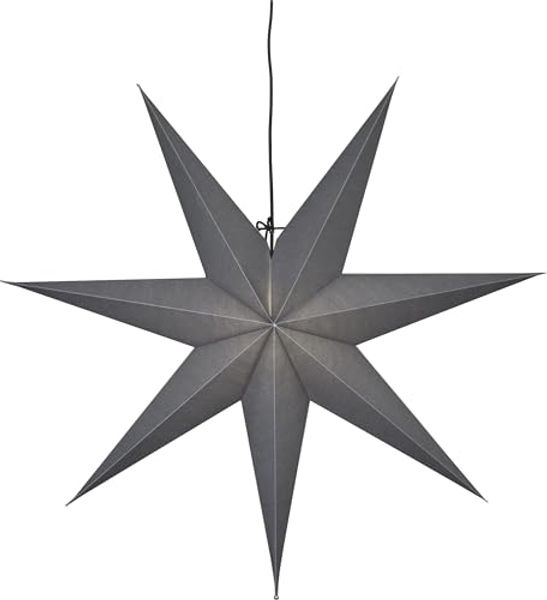 EGLO Weihnachtsstern Frozen, Dekostern für innen aus Papier zum Aufhängen, Fensterdeko in Grau, 3D Adventsstern, Wand Deko Wohnzimmer, E14 Fassung, 70 cm
