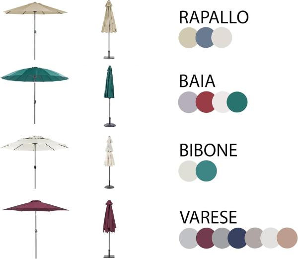 Gartentisch Set mit Schirm SAPRI Metall 100x72x100 cm Dunkelbraun Bild 4