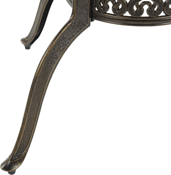 Gartentisch Set mit Schirm SAPRI Metall 100x72x100 cm Dunkelbraun Bild 8