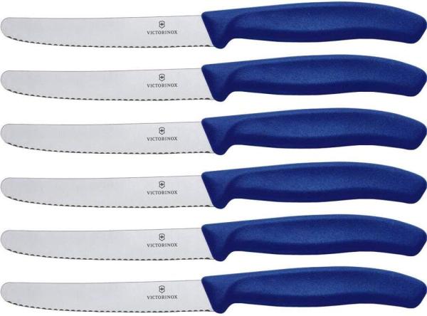 6 Stück Victorinox Tafelmesser Swiss Classic Blau