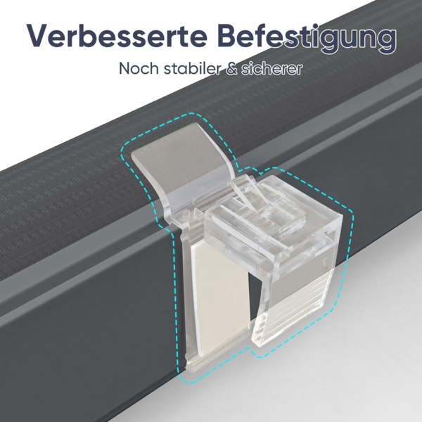 Sekey Doppelrollo Klemmfix ohne Bohren 75x100cm, Grau Bild 9