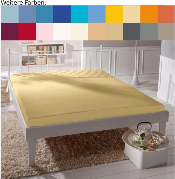 fleuresse Jersey-Elasthan Spannbettlaken Comfort 150x200 cm Vanille