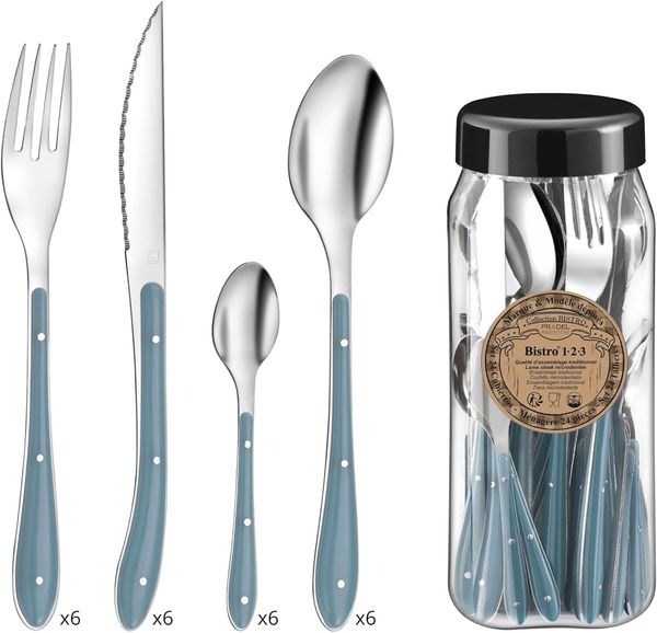 Besteck Amefa Bistro Blau Metall (24 pcs) Default Title