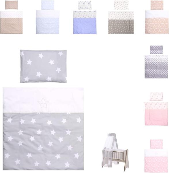 Lorelli 'First Dreams' Baby-Bettwäsche 7-teiliges Set Decke Kissen Laken Himmel grau