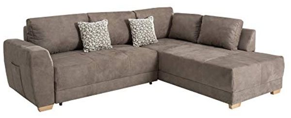 riess-ambiente Ecksofa NORWAY 255cm taupe, mit Bettfunktion und Bettkasten
