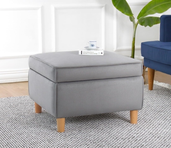 Hocker, 'Roscen', 43 x 63 x 63, Grau