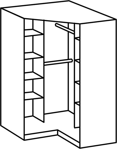 Eckschrank CLICK Weiß mit Spiegel 120 cm