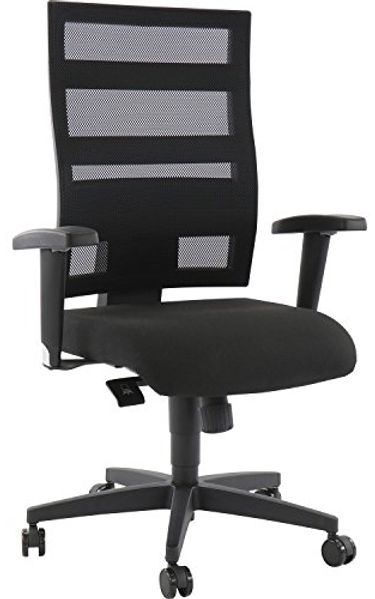 Topstar Bürodrehstuhl Bandscheiben Schreibtischstuhl Drehstuhl Bürostuhl schwarz mit Netzgewebe Rückenlehne 210240