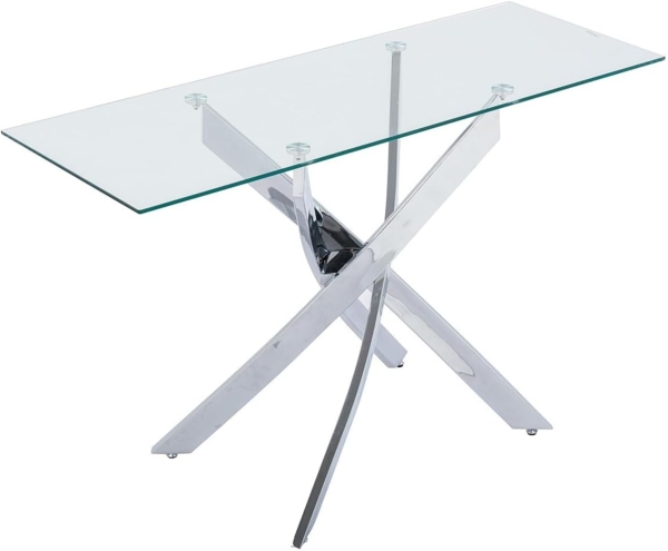 Vente-unique - Wandkonsole - Sicherheitsglas & Verchromtes Metall - Transparent - COSIMA