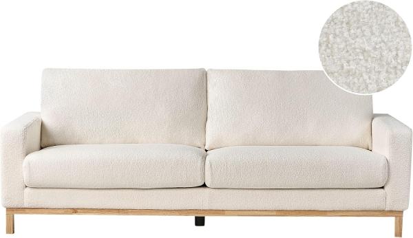 3-Sitzer Sofa Bouclé weiß hellbraun SIGGARD