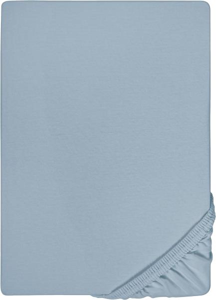 Biberna Feinjersey Spannbettlaken Spannbetttuch 90x200 cm - 100x200 cm Blau