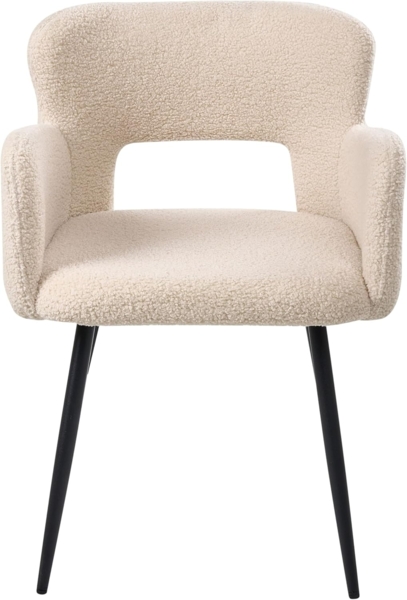 Esszimmerstuhl 2er Set SANILAC Bouclé Beige