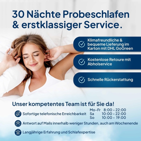 AM Qualitätsmatratzen | 1000 Federn 7-Zonen Taschenfederkernmatratze H5 - 100x210 cm Bild 7